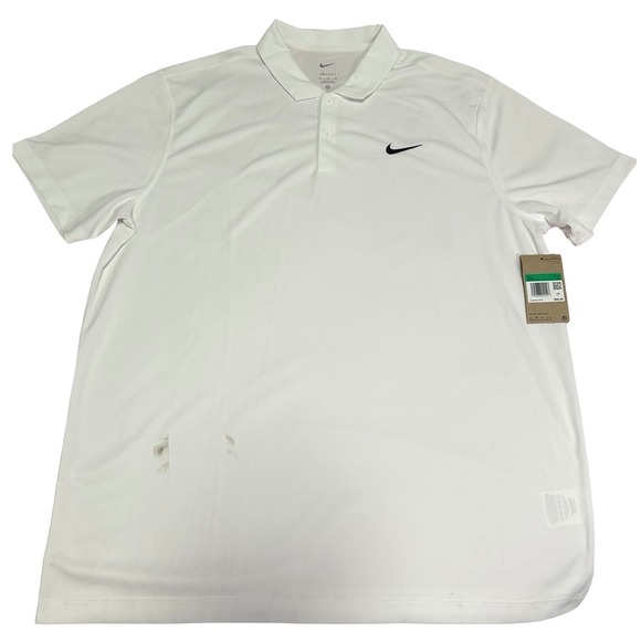 Nike Other - Nike Dri-FIT Embroidered Swoosh Athletic Polo Shirt White Sz XL NWT